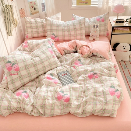 91家纺网 家纺一手货源 找家纺 （总）2025款水洗棉床上四件套床单被套三件套学生单人非全棉纯棉床品