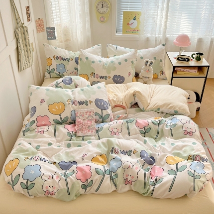 91家纺网 家纺一手货源 找家纺 （总）2025款水洗棉床上四件套床单被套三件套学生单人非全棉纯棉床品