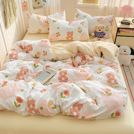 91家纺网 家纺一手货源 找家纺 （总）2025款水洗棉床上四件套床单被套三件套学生单人非全棉纯棉床品