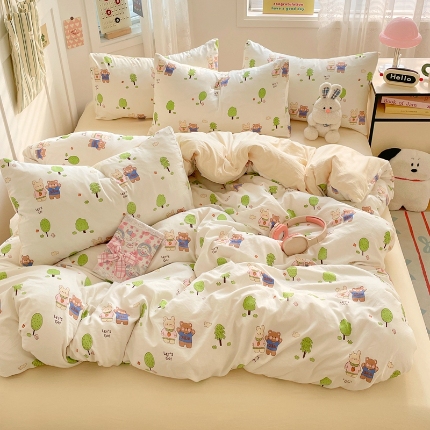 91家纺网 家纺一手货源 找家纺 （总）2025款水洗棉床上四件套床单被套三件套学生单人非全棉纯棉床品