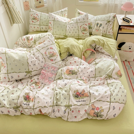 91家纺网 家纺一手货源 找家纺 （总）2025款水洗棉床上四件套床单被套三件套学生单人非全棉纯棉床品