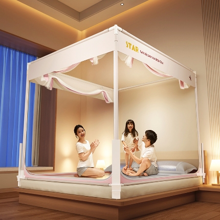 91家纺网 家纺一手货源 找家纺 （总）2025新款高级围栏家用卧室加粗儿童防止掉床超大空间免安装床笠无印高级简约