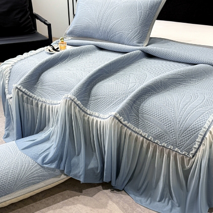 91家纺网 家纺一手货源 找家纺 （总）2025新款PE高克重冰豆豆席冰豆豆床裙凉感凉席