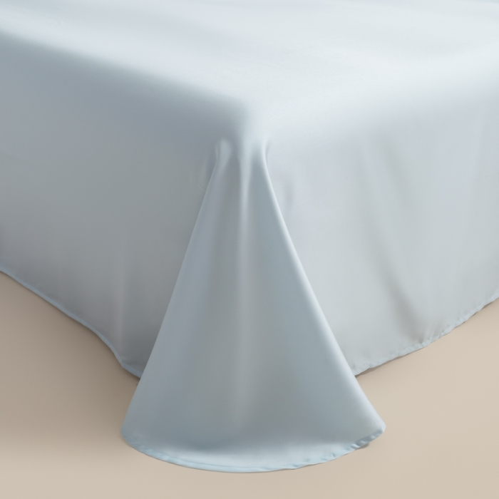 91家纺网 家纺一手货源 找家纺 春夏新品超细旦冷凝刺绣四件套100%莱赛尔高档礼盒装 冰川蓝-赫本-超细旦