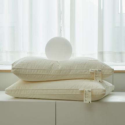 91家纺网 家纺一手货源 找家纺 （总）2025新款 A类全棉羽丝绒高弹定位枕芯 日式原棉乳胶枕枕头荞麦枕芯