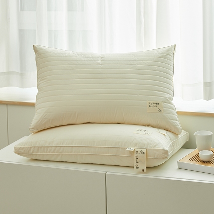 91家纺网 家纺一手货源 找家纺 （总）2025新款 A类全棉羽丝绒高弹定位枕芯 日式原棉乳胶枕枕头荞麦枕芯