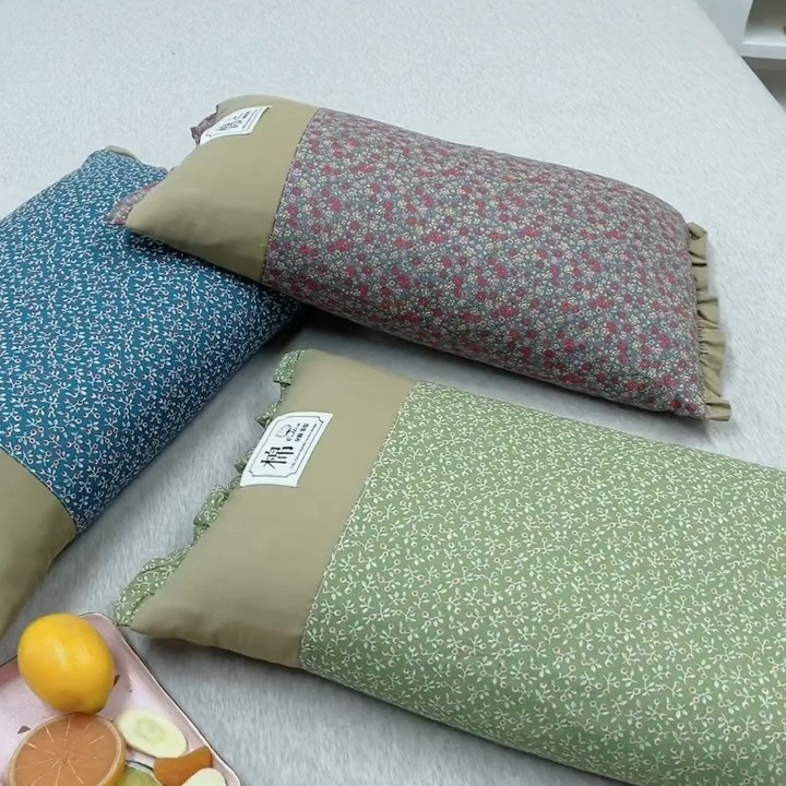 91家纺网 家纺一手货源 找家纺 （总）九州枕芯 2025新款全棉双层小碎花纯荞麦枕 枕头枕芯