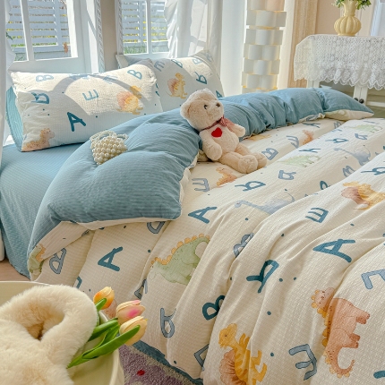 91家纺网 家纺一手货源 找家纺 （总）壹号库 2025新款A类提花有氧彩竺绵四件套