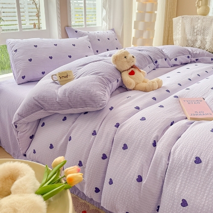 91家纺网 家纺一手货源 找家纺 （总）壹号库 2025新款A类提花有氧彩竺绵四件套