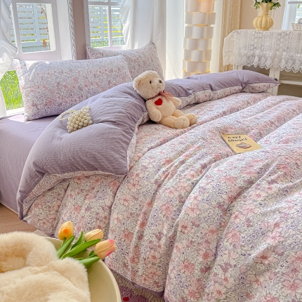 91家纺网 家纺一手货源 找家纺 （总）壹号库 2025新款A类提花有氧彩竺绵四件套