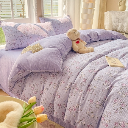 91家纺网 家纺一手货源 找家纺 （总）壹号库 2025新款A类提花有氧彩竺绵四件套