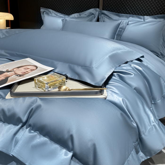 91家纺网 家纺一手货源 找家纺 （总）星蕴家纺 2025新款纯色100支澳棉长绒棉摩卡系列四件套