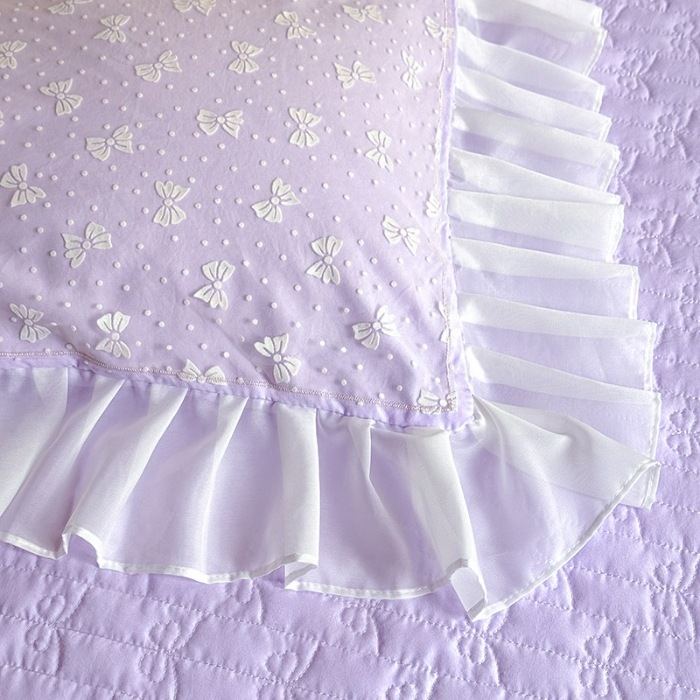 91家纺网 家纺一手货源 找家纺 漫布云家纺2025春夏新品韩版甜美公主风超柔水洗棉床盖四件套刺绣针织棉双层纱纯棉棉麻全棉少女心夹棉床裙款夏被款床盖四件套 幻蝶-梦幻紫 