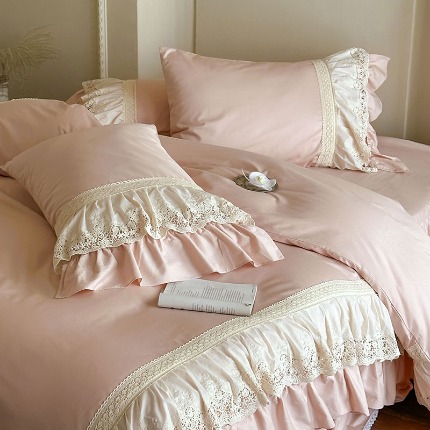 91家纺网 家纺一手货源 找家纺 （总）惯盈家纺 2025新款法式镂空花边全棉四件套-奈德里【含买家秀】