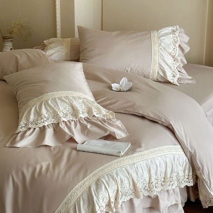 91家纺网 家纺一手货源 找家纺 （总）惯盈家纺 2025新款法式镂空花边全棉四件套-奈德里【含买家秀】