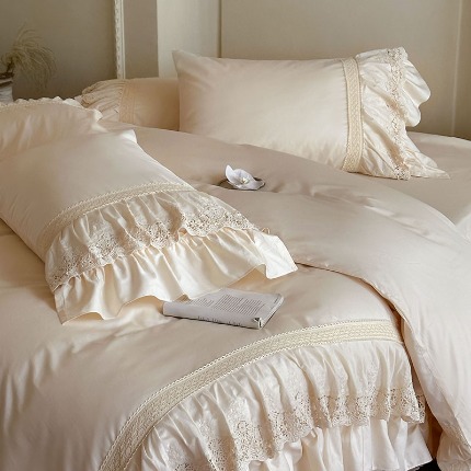 91家纺网 家纺一手货源 找家纺 （总）惯盈家纺 2025新款法式镂空花边全棉四件套-奈德里【含买家秀】