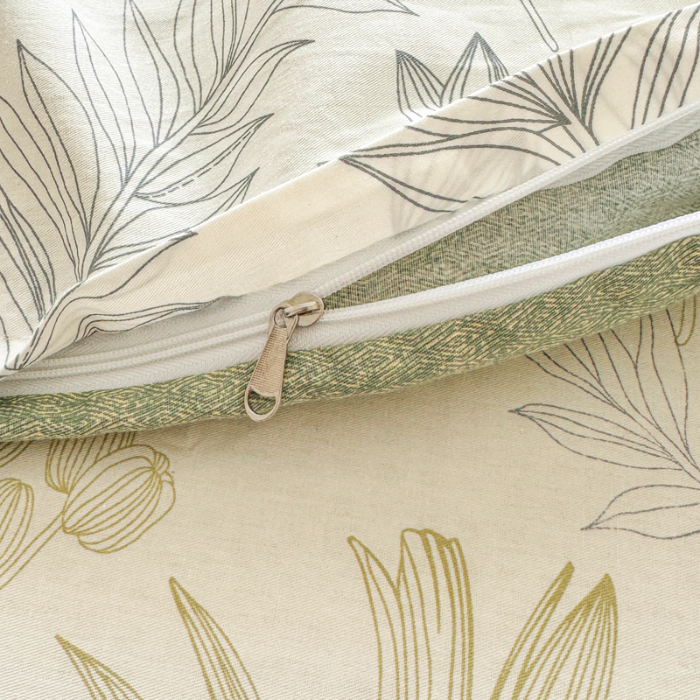 91家纺网 家纺一手货源 找家纺 金盛纺 2025新款13372全棉系列四件套 霜叶