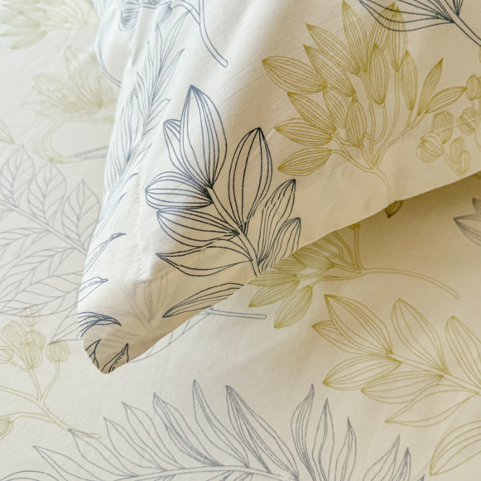 91家纺网 家纺一手货源 找家纺 金盛纺 2025新款13372全棉系列四件套 霜叶