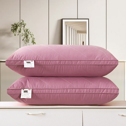 91家纺网 家纺一手货源 找家纺 蝴桐家纺 全棉羽丝绒枕 全棉绗绣羽丝枕 全棉枕芯 双边立体枕 中高枕头 成人枕芯