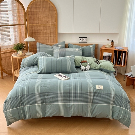 91家纺网 家纺一手货源 找家纺 （总）2025款纯色全棉纯棉四件套单人双人款学生三件套床上用品