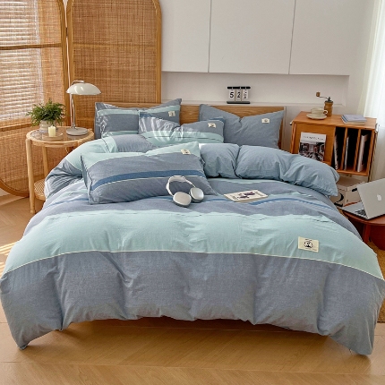 91家纺网 家纺一手货源 找家纺 （总）2025款纯色全棉纯棉四件套单人双人款学生三件套床上用品