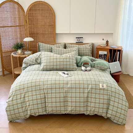 91家纺网 家纺一手货源 找家纺 （总）2025款纯色全棉纯棉四件套单人双人款学生三件套床上用品