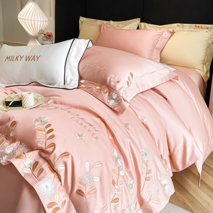 91家纺网 家纺一手货源 找家纺 （总）星蕴家纺 2025新款13376喷气纯棉刺绣四件套-米兰