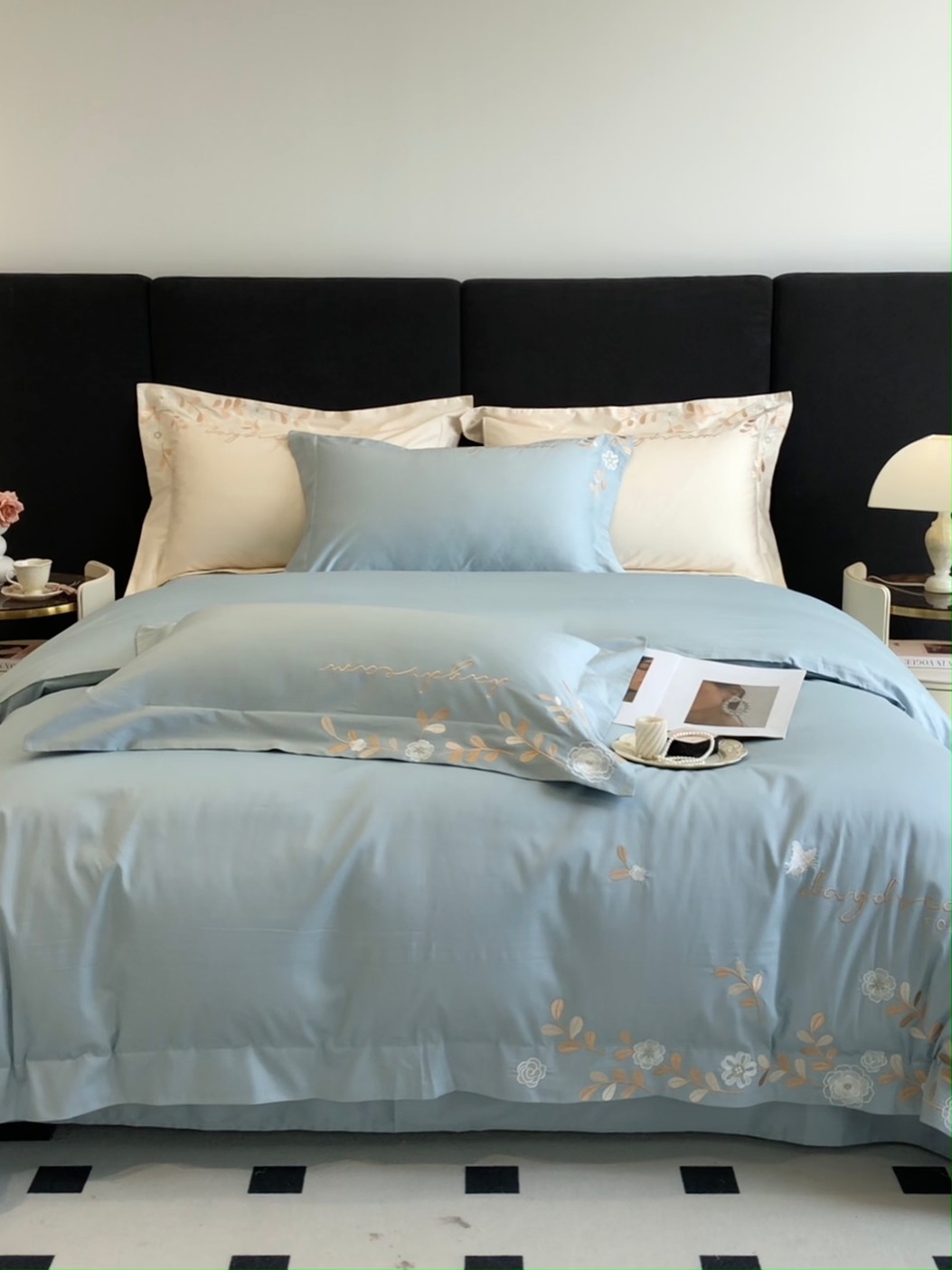 91家纺网 家纺一手货源 找家纺 （总）星蕴家纺 2025新款13376喷气纯棉刺绣四件套-米兰