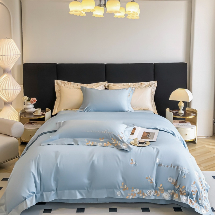 91家纺网 家纺一手货源 找家纺 （总）星蕴家纺 2025新款13376喷气纯棉刺绣四件套-米兰