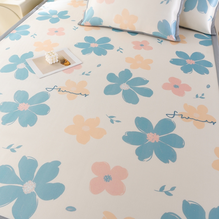 91家纺网 家纺一手货源 找家纺 （总）牵依 2025春夏新款A类碳光冰丝席凉感印花三明治凉席