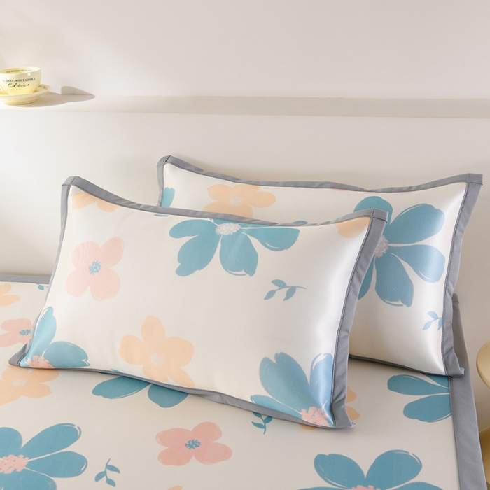 91家纺网 家纺一手货源 找家纺 （总）牵依 2025春夏新款A类碳光冰丝席凉感印花三明治凉席