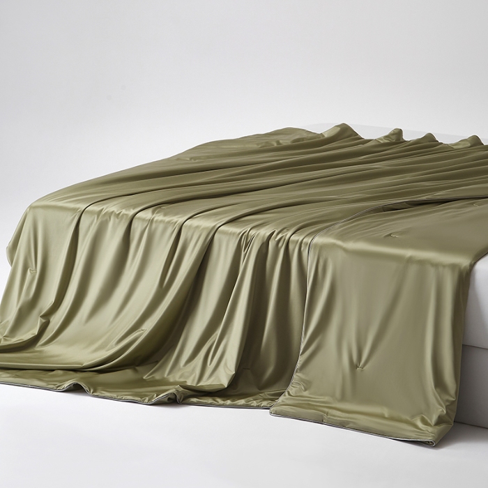 91家纺网 家纺一手货源 找家纺 【2025】锦氨蚕丝夏凉被可水洗可烘干 严格控价请参照执行否则不予供货 橄榄绿