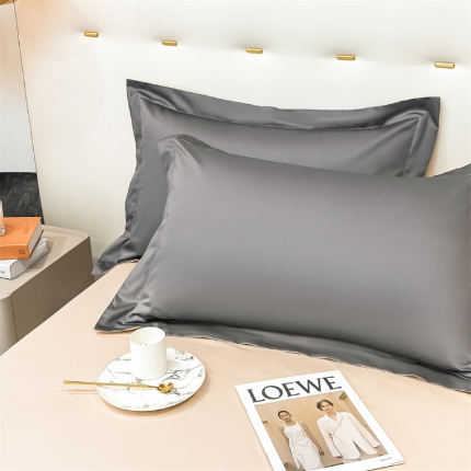 91家纺网 家纺一手货源 找家纺 （总）凯磊  2022新款纯棉梦曼纯色单品枕套一对装