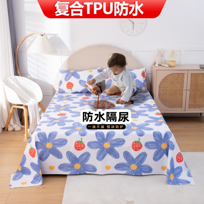 91家纺网 家纺一手货源 找家纺 （总）火星时代 2025TPU防水床单防失禁隔尿垫纯白色磨毛床罩套可水洗炕单