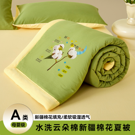 91家纺网 家纺一手货源 找家纺 （总）卡斯诺家纺馆 2025新款水洗棉棉花夏被夏凉被空调被四件套（下载文件夹包含买家秀）