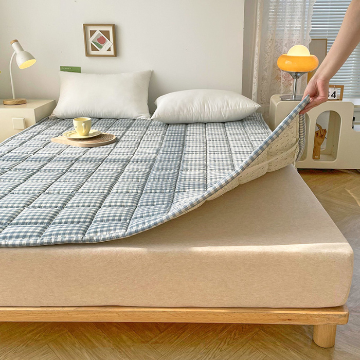 91家纺网 家纺一手货源 找家纺 （总）丽诺 2024新款全棉色织棉花床护垫