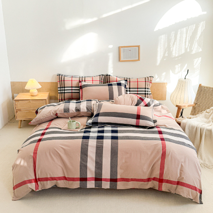 91家纺网 家纺一手货源 找家纺 （总）喜四方 2025新款全棉色织水洗棉四件套