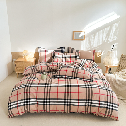 91家纺网 家纺一手货源 找家纺 （总）喜四方 2025新款全棉色织水洗棉四件套