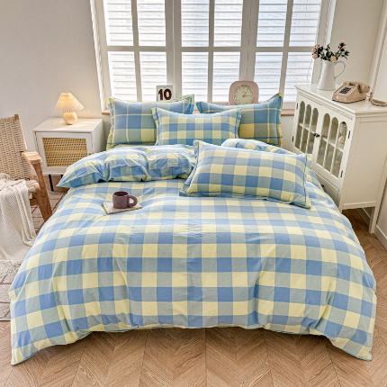 91家纺网 家纺一手货源 找家纺 （总）喜四方 2025新款全棉色织水洗棉四件套