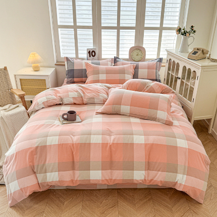 91家纺网 家纺一手货源 找家纺 （总）喜四方 2025新款全棉色织水洗棉四件套