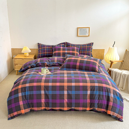 91家纺网 家纺一手货源 找家纺 （总）喜四方 2025新款全棉色织水洗棉四件套