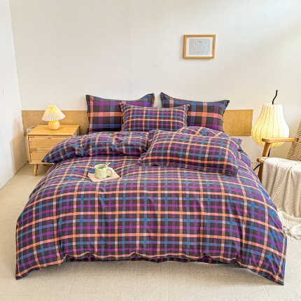 91家纺网 家纺一手货源 找家纺 （总）喜四方 2025新款全棉色织水洗棉四件套