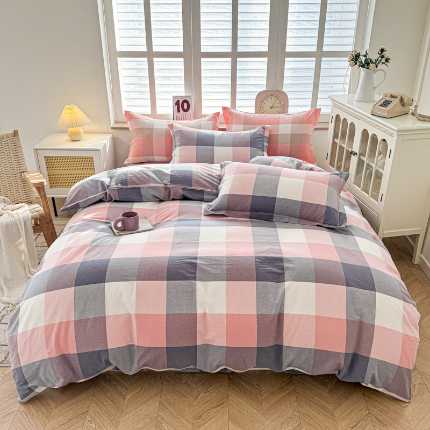 91家纺网 家纺一手货源 找家纺 （总）喜四方 2025新款全棉色织水洗棉四件套