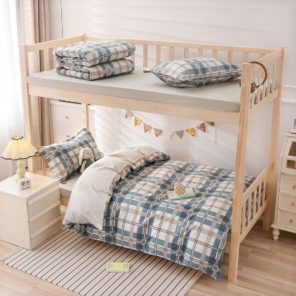 91家纺网 家纺一手货源 找家纺 （总）鑫宇 2025新款全棉13372学生宿舍印花三件套上下铺六件套