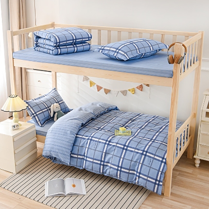 91家纺网 家纺一手货源 找家纺 （总）鑫宇 2025新款全棉13372学生宿舍印花三件套上下铺六件套