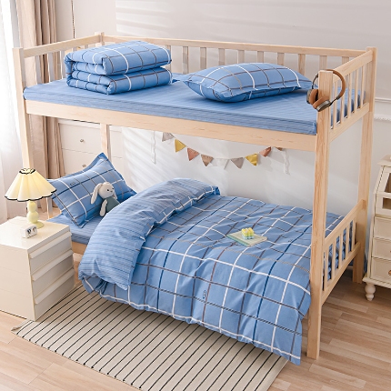 91家纺网 家纺一手货源 找家纺 （总）鑫宇 2025新款全棉13372学生宿舍印花三件套上下铺六件套