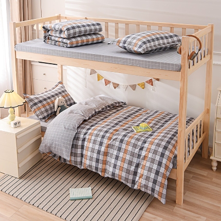 91家纺网 家纺一手货源 找家纺 （总）鑫宇 2025新款全棉13372学生宿舍印花三件套上下铺六件套