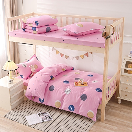 91家纺网 家纺一手货源 找家纺 （总）鑫宇 2025新款全棉13372学生宿舍印花三件套上下铺六件套