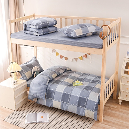 91家纺网 家纺一手货源 找家纺 （总）鑫宇 2025新款全棉13372学生宿舍印花三件套上下铺六件套