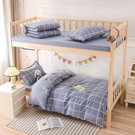 91家纺网 家纺一手货源 找家纺 （总）鑫宇 2025新款全棉13372学生宿舍印花三件套上下铺六件套